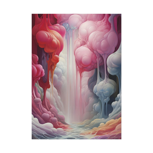 Reality Tears: Geometric Portals in Fabric Art - Poster