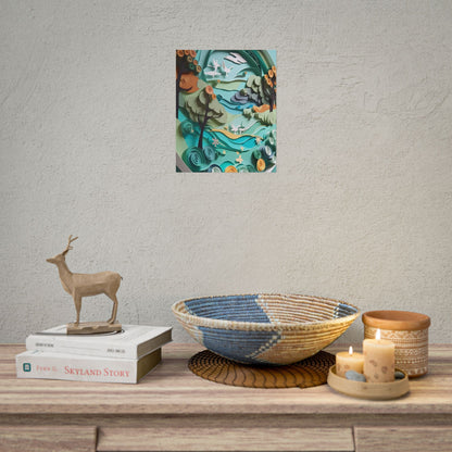 Eye-Catching Beach Landscape: Paper Quilling Art - Poster