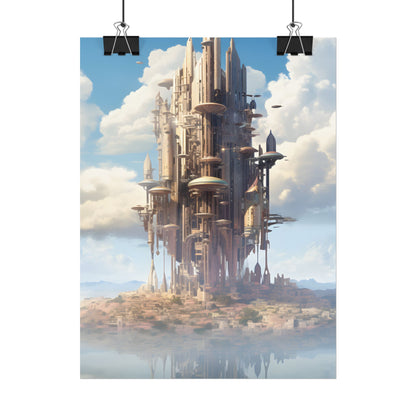 Breathtaking Floating Cityscape: Columbia 6 Digital Art - Poster