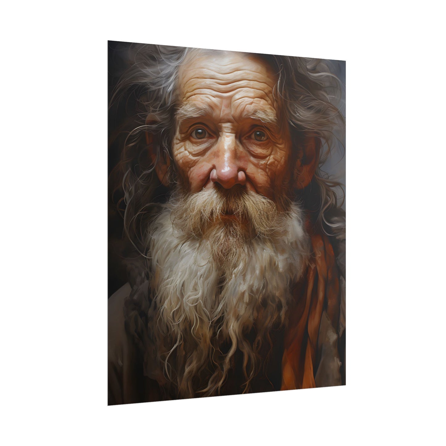 Elderly Wisdom: Realistic Portrait Art - Poster