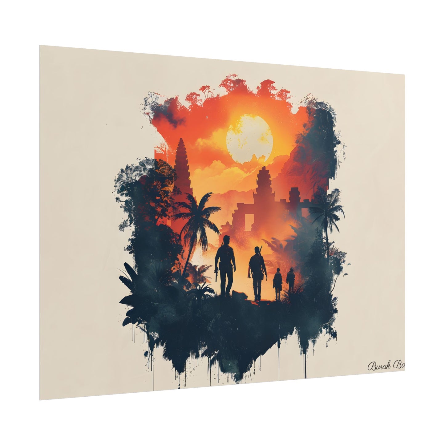 Nathan Drake's Adventure: Minimalist Illustration - Poster
