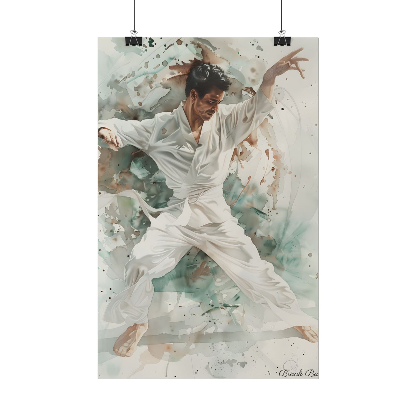 Watercolor Dance Movement: A Man in White - Poster