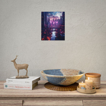 Dystopian Cyberpunk Cityscape: Neon Futuristic Artwork - Poster