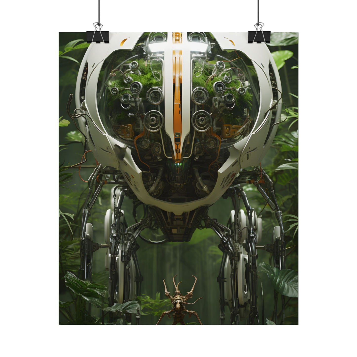 Robotic Wildlife Sanctuary: AI-Operated Nature Reserve Digital Art - Poster