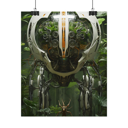 Robotic Wildlife Sanctuary: AI-Operated Nature Reserve Digital Art - Poster
