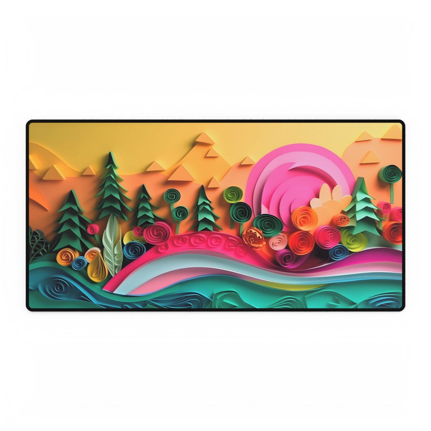Magical Beach Sunset: Peaceful Landscape Art - Desk Mat