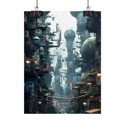 Post-Apocalyptic Ruin: Steampunk Cityscape Art - Poster