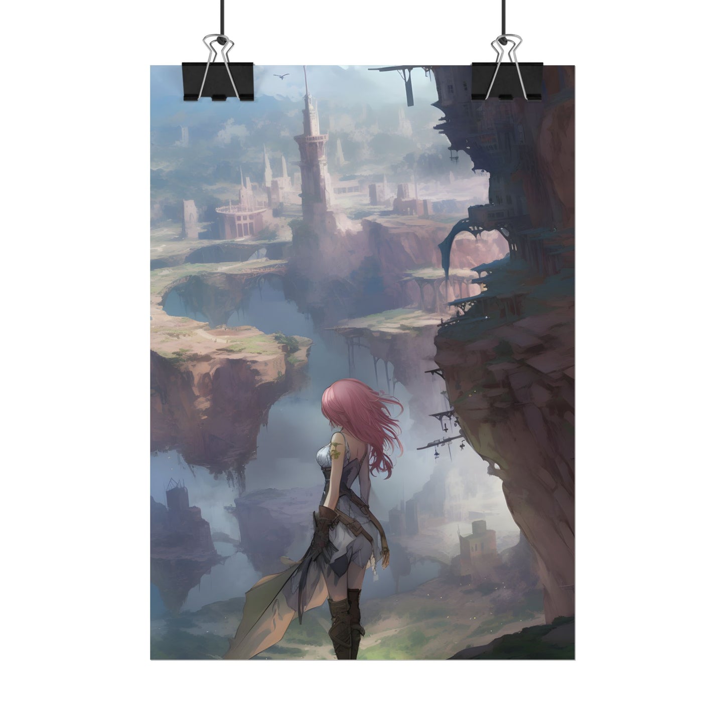 Vibrant Bird in Flight: Anime Style Digital Art - Poster