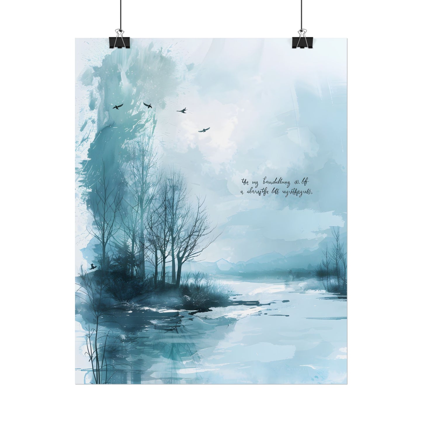 Serene Landscape: A Peaceful Nature Scene with Inspirational Quote - Poster