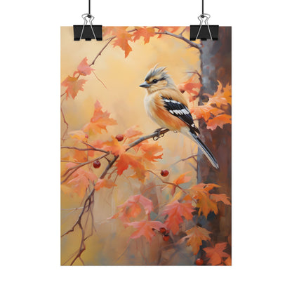 Vibrant Autumn Oak: Realistic Oil Painting - Poster