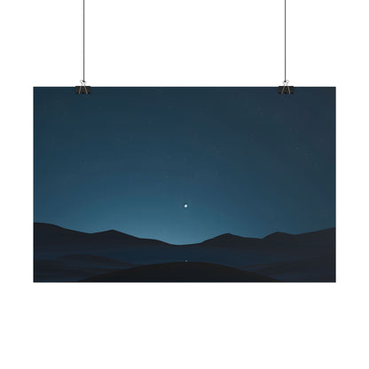 Minimalist Night Sky: Abstract Starry Art - Poster