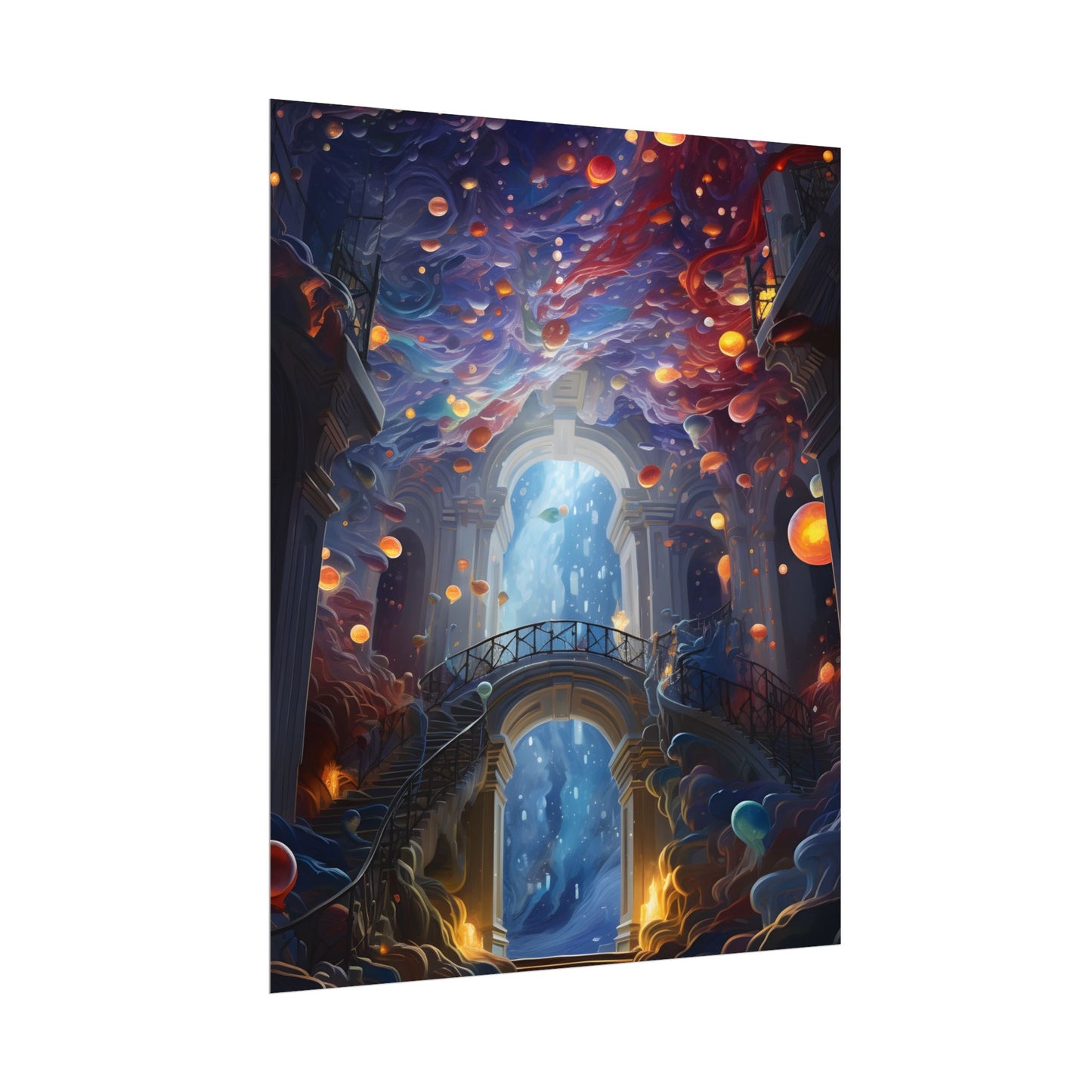 Celestial Art Gallery: Atmospheric Interior Space - Poster