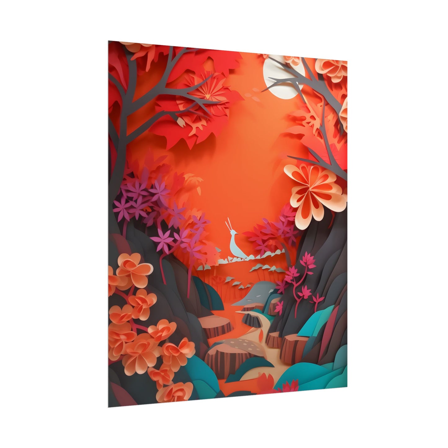 Vibrant European Landscape: Colorful Paper Quilling Art - Poster
