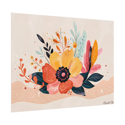 Blooming Growth: Vibrant Flower Artwork - Poster