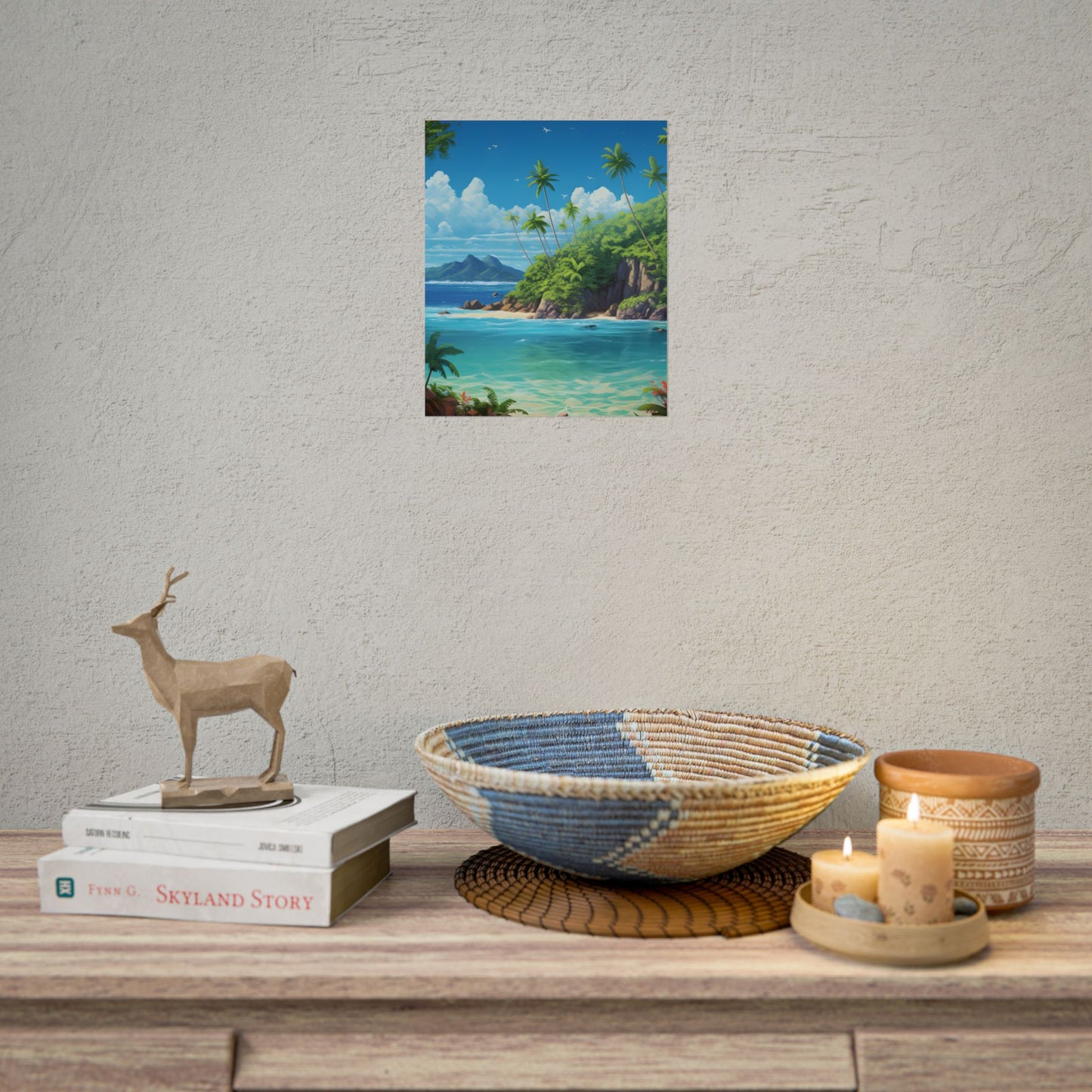 Tranquil Tropical Paradise: Calming Island Scene Art - Poster
