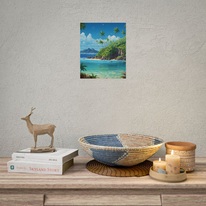 Tranquil Tropical Paradise: Calming Island Scene Art - Poster