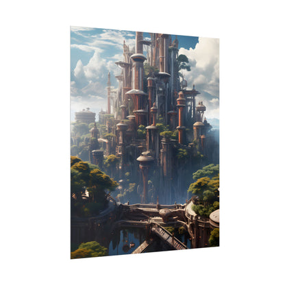 Floating City of Columbia: Breathtaking Modern Urban Landscape - Poster