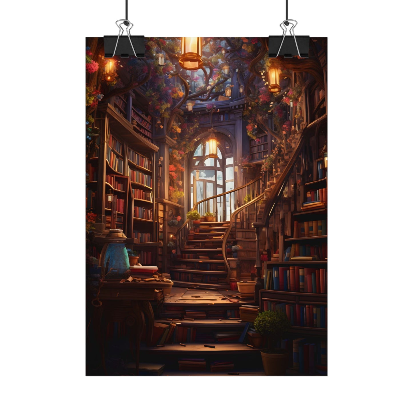 Whimsical Bookshop: Enchanting Magical Artwork - Poster