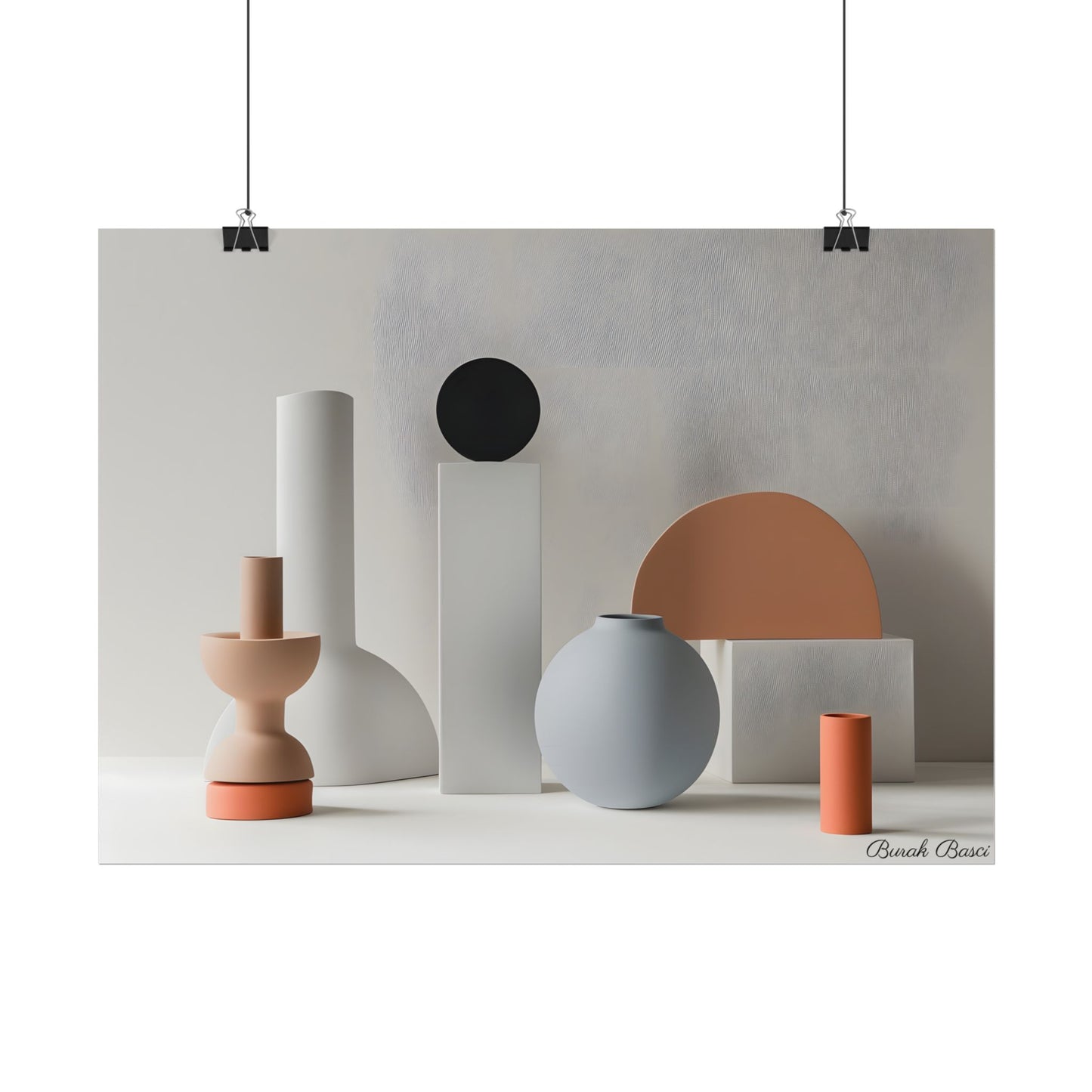 Minimalist Simple Geometric Jewelry: Close-Up View - Poster