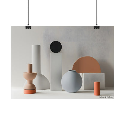 Minimalist Simple Geometric Jewelry: Close-Up View - Poster