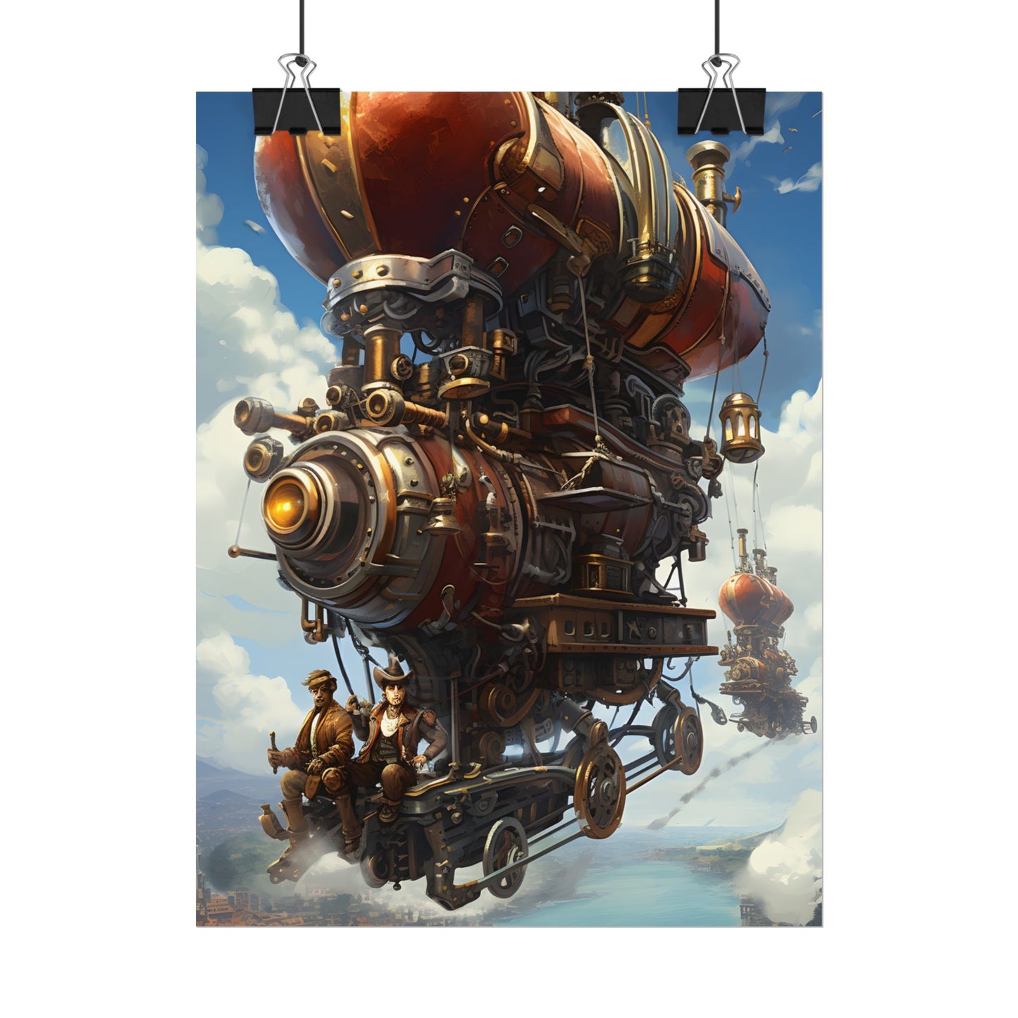 Steam Powered Sky-Liner Thrill Ride: Steampunk Race on Colum - Poster