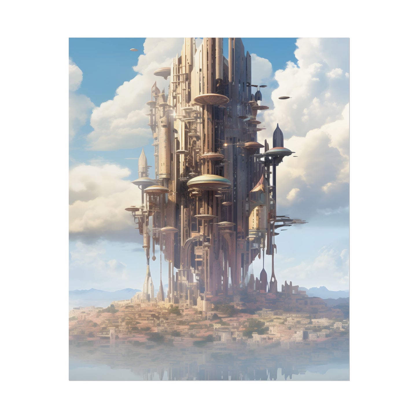Breathtaking Floating Cityscape: Columbia 6 Digital Art - Poster