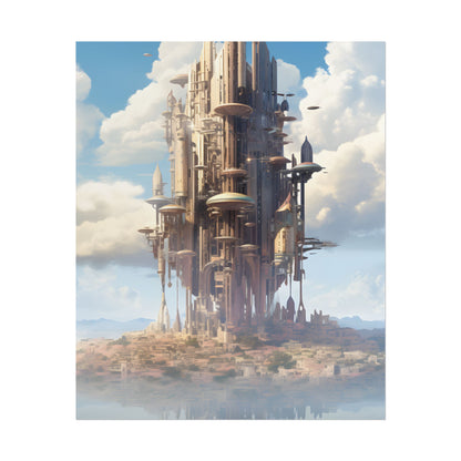 Breathtaking Floating Cityscape: Columbia 6 Digital Art - Poster