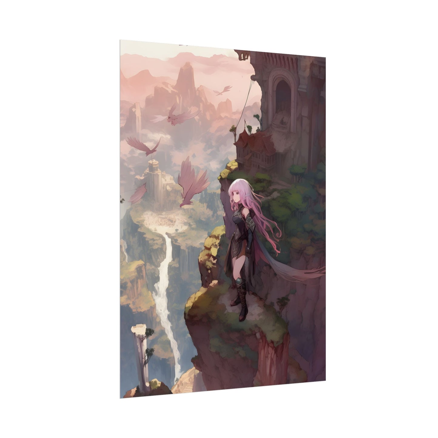 Dramatic Anime Bird: Colorful Birds Eye View - Poster