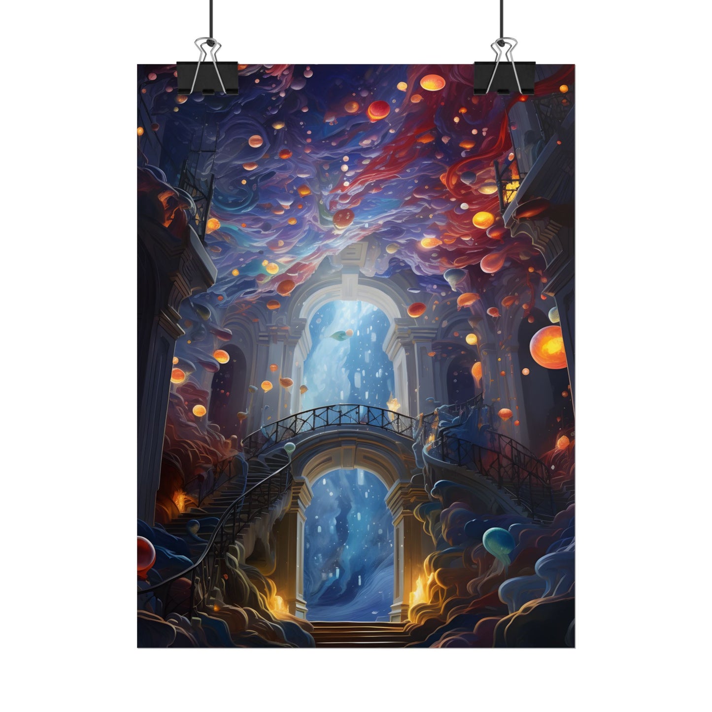Celestial Art Gallery: Atmospheric Interior Space - Poster