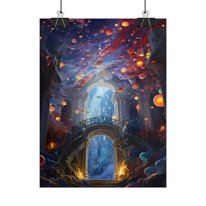Celestial Art Gallery: Atmospheric Interior Space - Poster