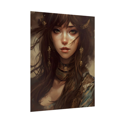 Enchanting Brunette Portrait: Gentle Beauty - Poster