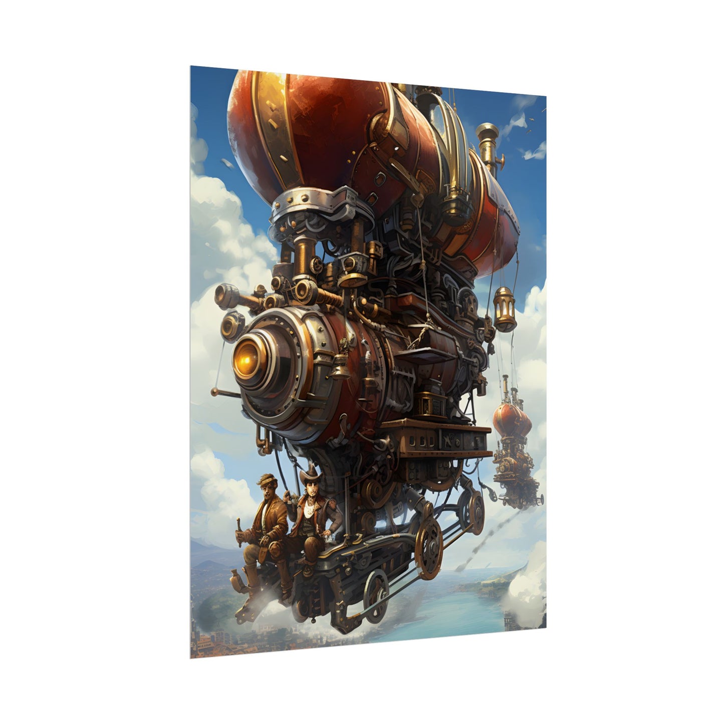 Steam Powered Sky-Liner Thrill Ride: Steampunk Race on Colum - Poster