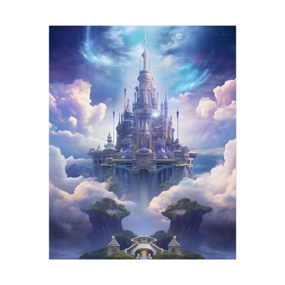Celestial Fantasy Floating City: Dreamlike Artwork - Poster
