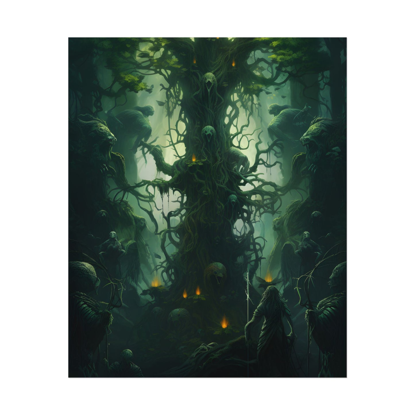 Mystical Forest Guardians: Ancient Tree Spirits Unite - Poster