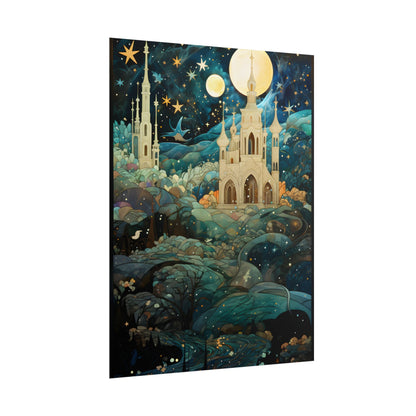 Medieval Stained Glass: Intricate Church Windows Art - Poster