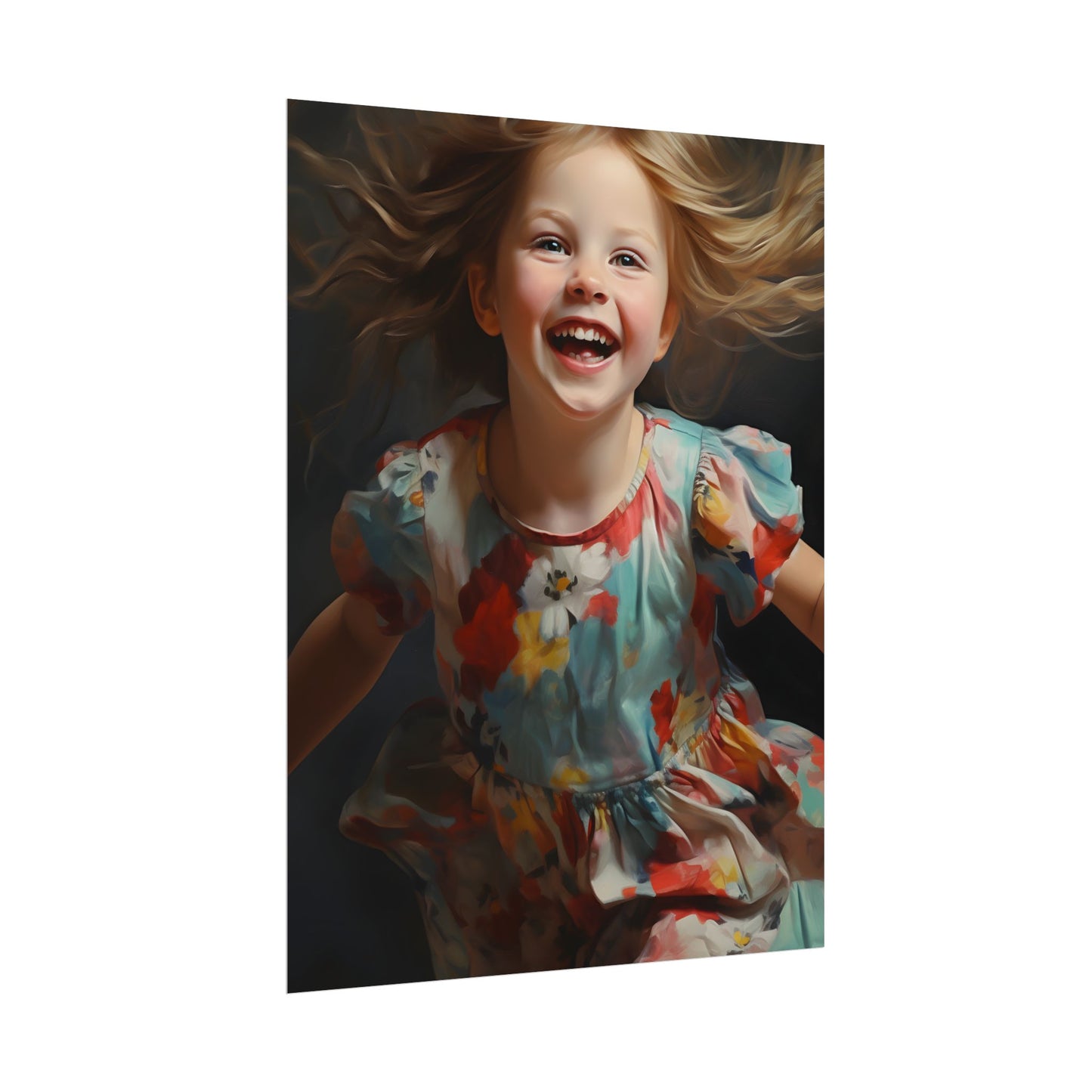 Childhood Innocence Portrait: Intimate Young Boy Artwork - Poster