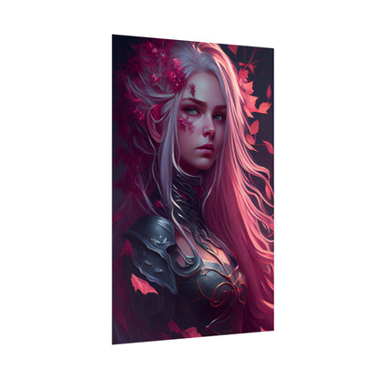 Astonishing Female Portrait with Pink Hair: Artistic Vision - Poster