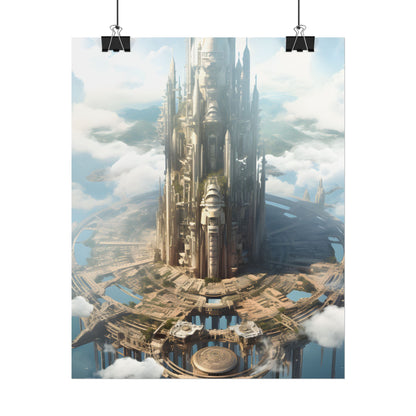 Breathtaking Floating City: Elevated Architecture - Poster