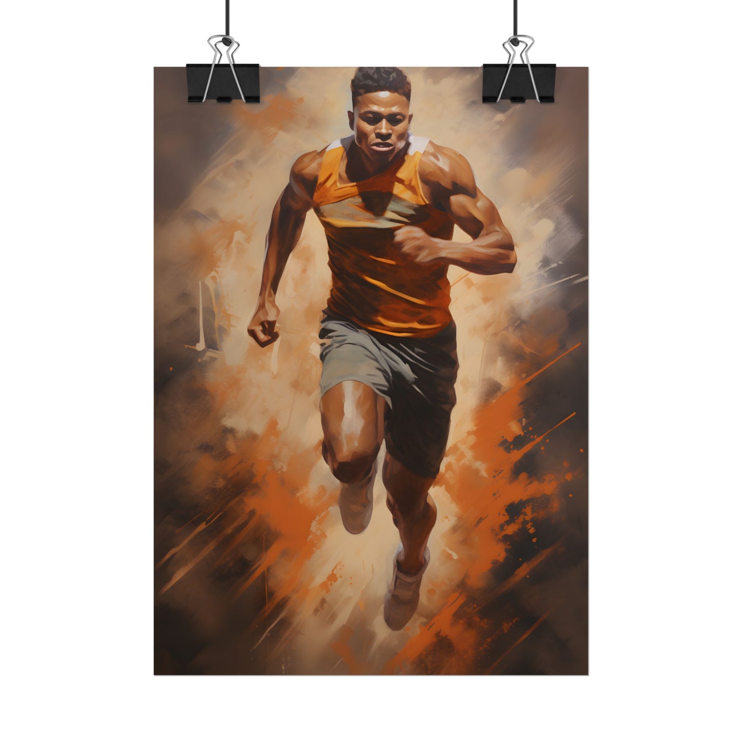 Passionate Fitness Moment: Dedicated Athlete in Action - Poster