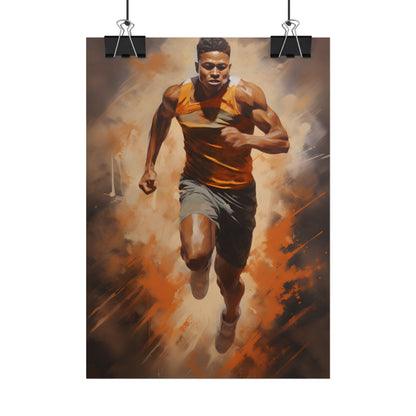 Passionate Fitness Moment: Dedicated Athlete in Action - Poster