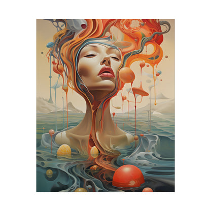 Surreal Dreamscape: Vibrant Psychedelic Colors - Poster