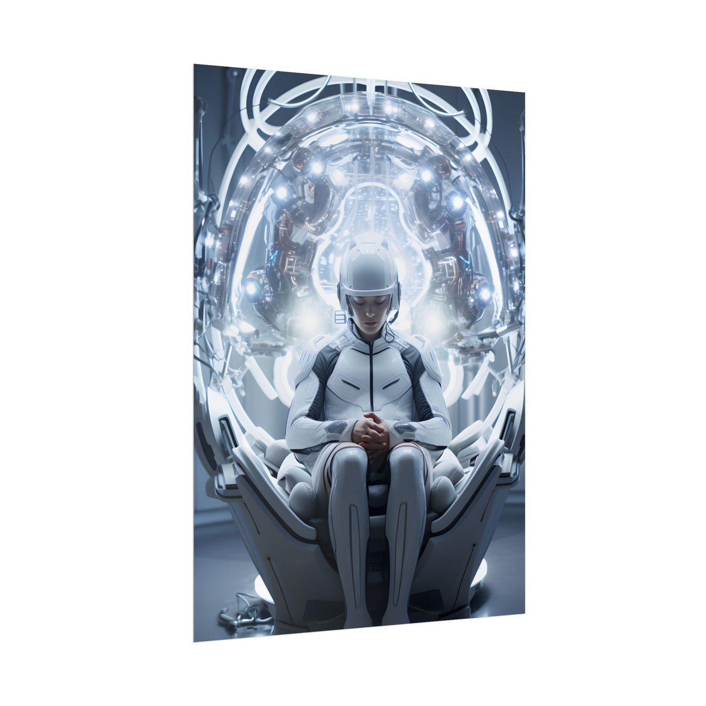 Elderly Man in a Complex Web: Medical Experiment Artwork - Poster