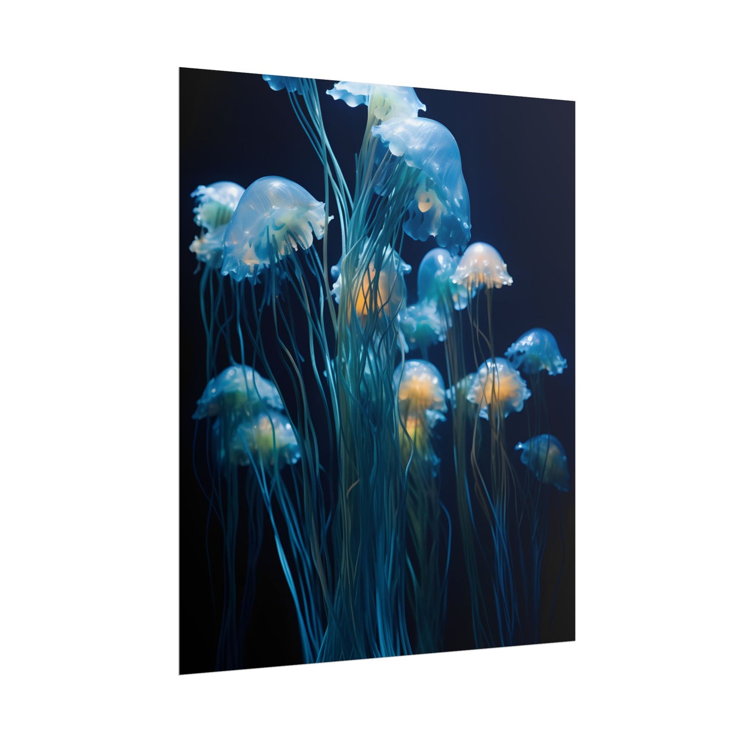 Bioluminescent Oceanic Ballet: Dancer's Magical Night Performance - Poster