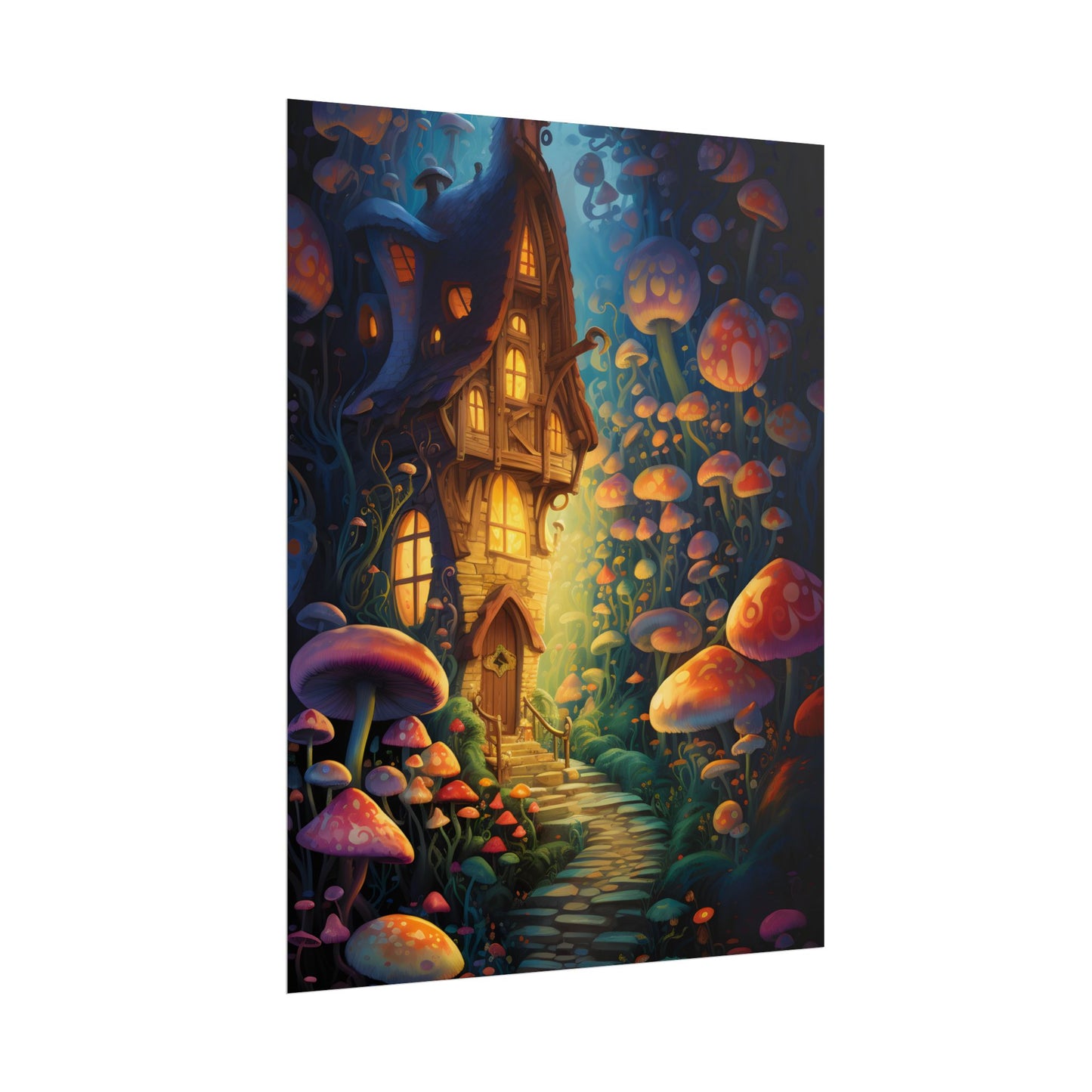 Enchanted Forest Whimsy: Vibrant Fairy Tale Artwork - Poster