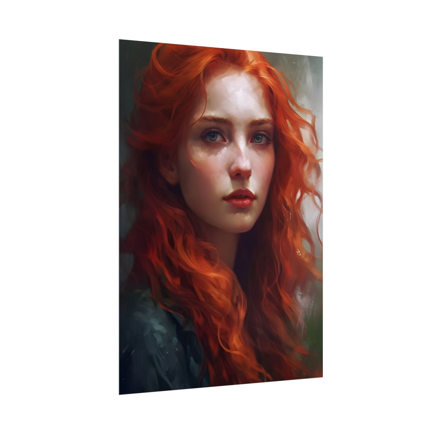 Astonishing Redhead Portrait: Female Artwork - Poster