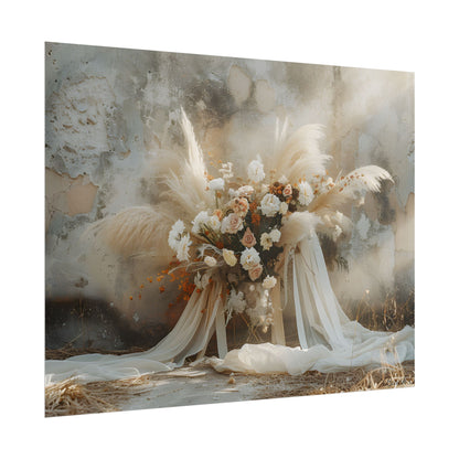 Whimsical Floral Bloom: Pampas Grass Artwork - Poster