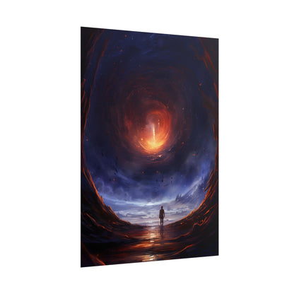 Mysterious Black Hole Cosmos: Space Art with Planetary Orbits - Poster