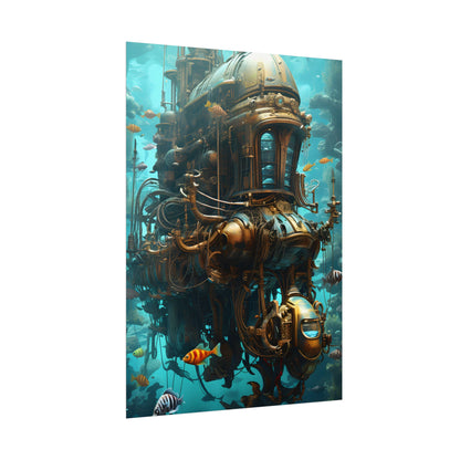 Steampunk Oceanic Adventure: A Crew's Journey Through Time - Poster