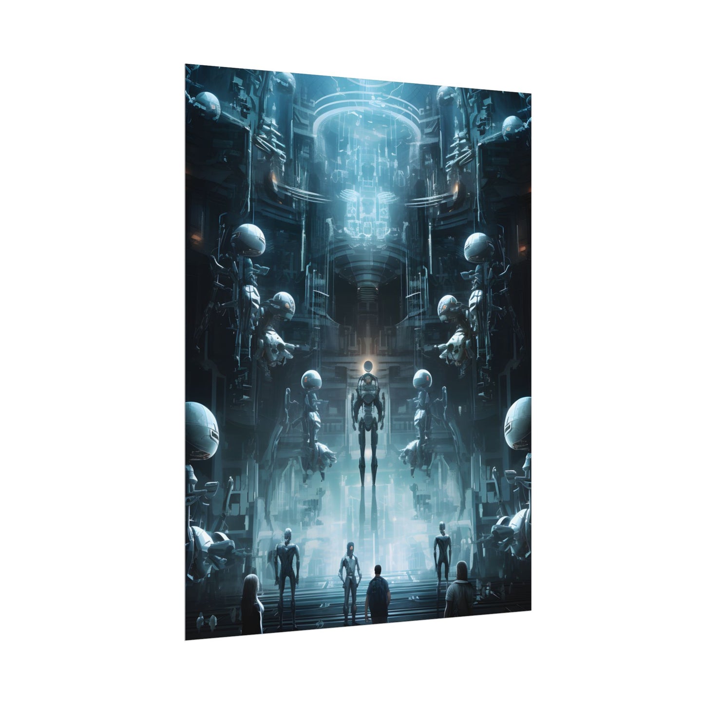 Robotic Orchestra: Minimalist Auditorium Scene - Poster