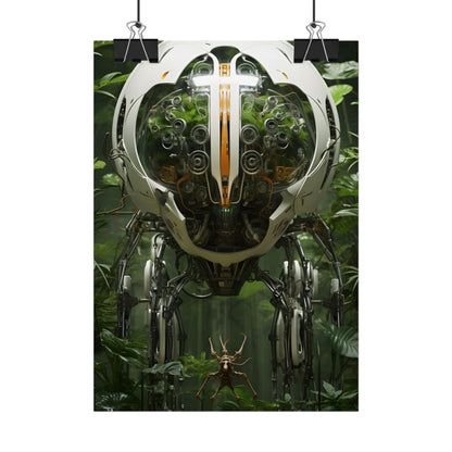 Robotic Wildlife Sanctuary: AI-Operated Nature Reserve Digital Art - Poster